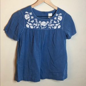 Denim shirt with embroidery